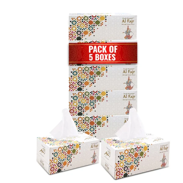 Buy 2 Get 1 Free – Al Fajr Facial Tissue 200 Sheets (5-Pack)